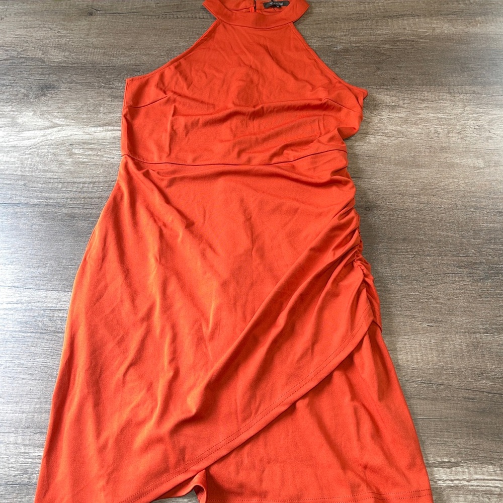 Halter Neck Bodycon Midi Cocktail Party Dress - Picture 2 of 7